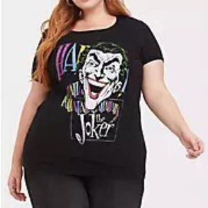New DC COMICS THE JOKER BLACK CREW NECK TEE sz 6 X Plus